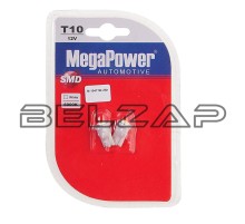 Лампа светодиодная 12V W5W T10 W2.1x9.5d 6000K блистер (2шт.) MEGAPOWER